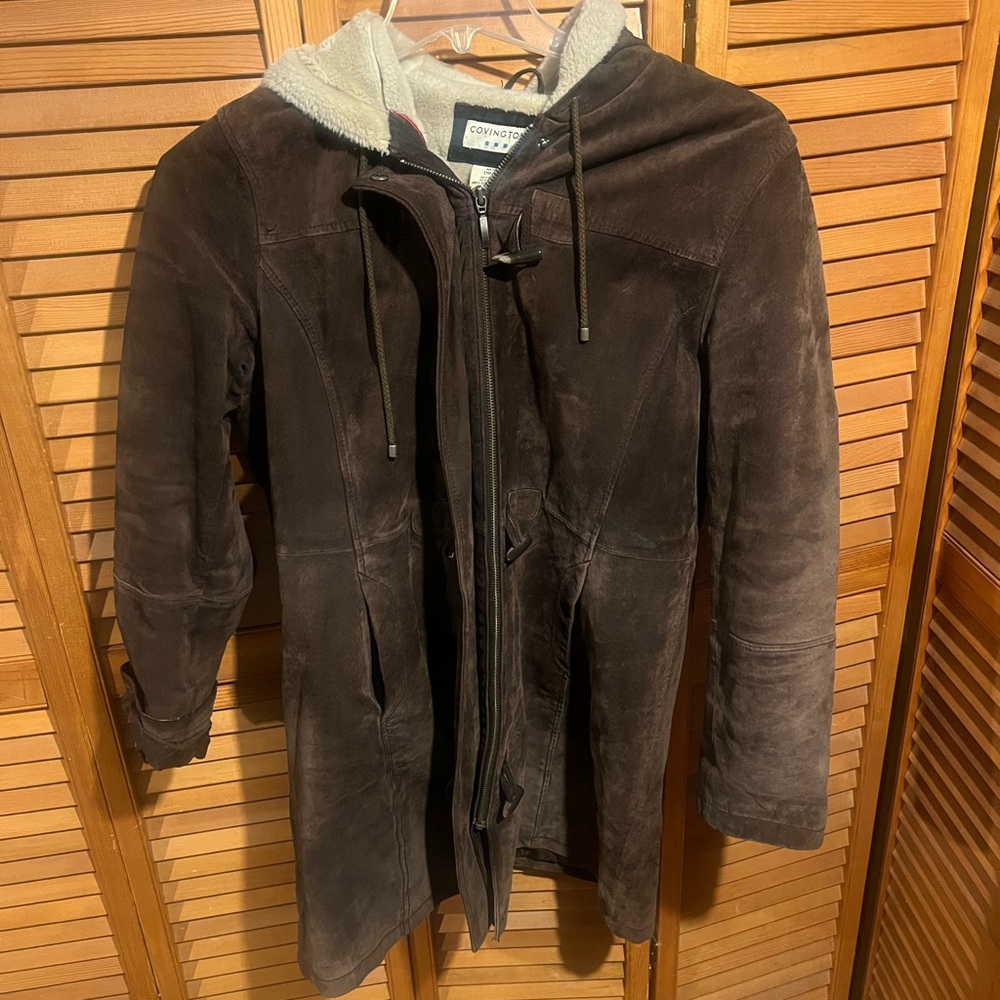 Covington Trench Coat with Hood and Soft Plush Fabric